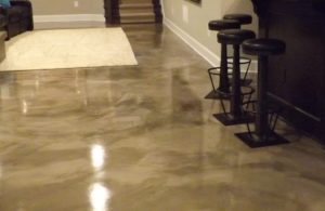 Beautiful epoxy flooring in a residential home located in Charlottesville, Virginia